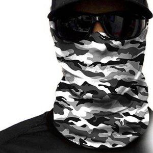 Mens Neck Gaiter Gray Camouflage SA Mask Headband Face Shield Wrap Adult